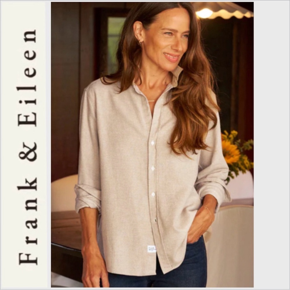 Frank & Eileen EILEEN Heather Flannel Shirt - Camel Brown L